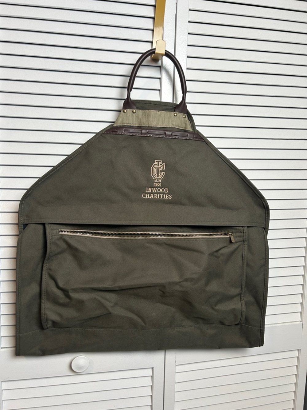 Atchinson Vacation Valet Suit Garment Army Green Canvas Travel Bag vintage